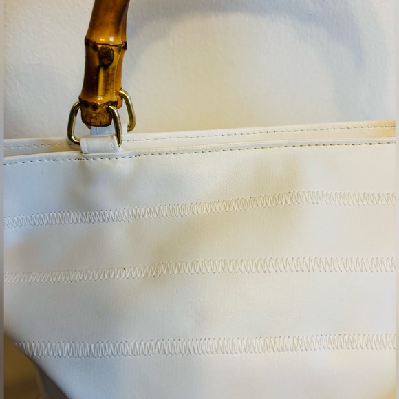 Casual Bamboo Style handles White tote bag with a detachable strap - Picture 4 of 10